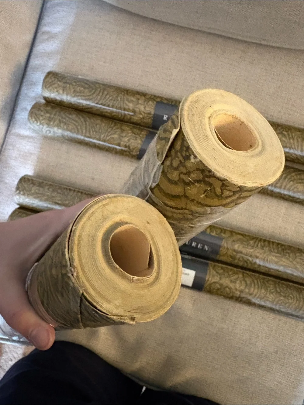 6 rolls Ralph Lauren Home Oakhill Damask wallpaper moody vibes